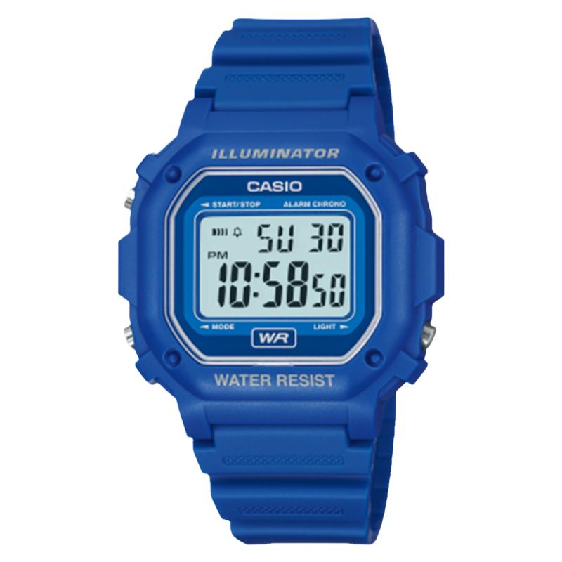 Casio/卡西欧Vintage撞色轮廓线数显小方块防水运动表F-108WH-2A2