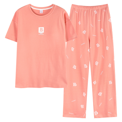 纯棉短袖长裤睡衣女夏季