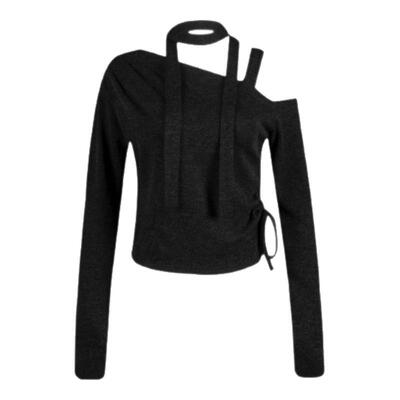 【现货】fletta bloom东大门modimood围巾抽绳系带露肩韩系针织衫