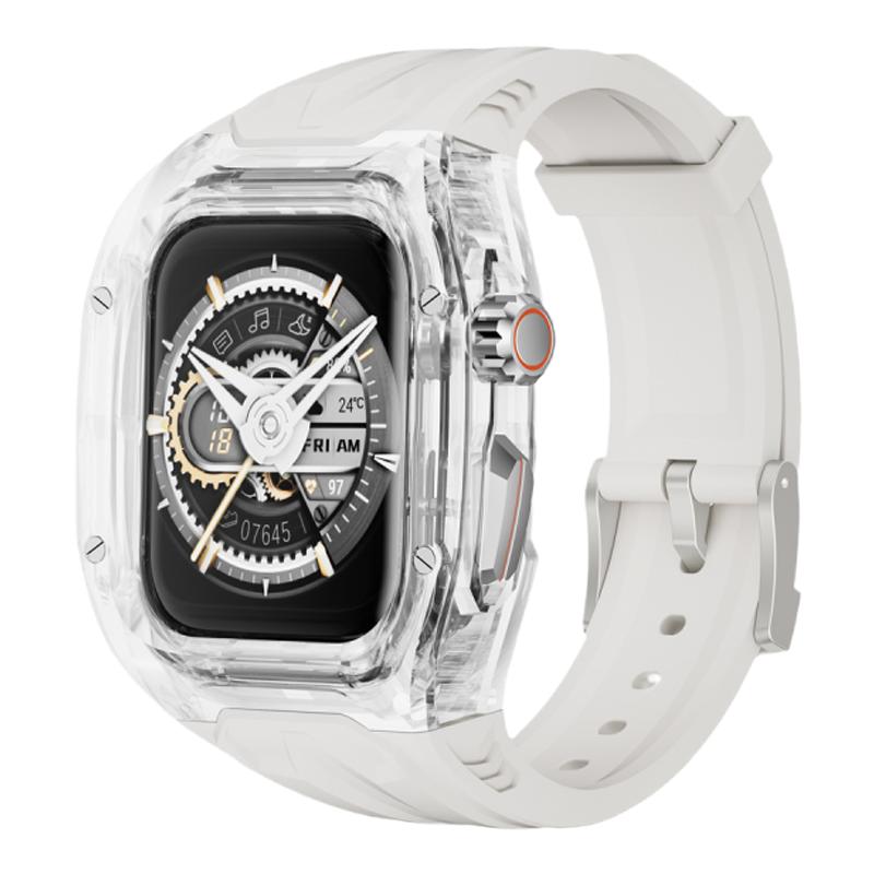 休闲鸟 适用苹果手表iwatch表带 Apple Watch 改装表壳S10/S9/Ultra1/2/3 理查德透明保护