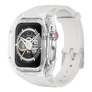 休闲鸟 适用 Apple Watch 改装表壳 S10/S9/Ultra1/2/3 理查德透明保护壳 潮酷防摔防刮替换表带腕带 49/46mm