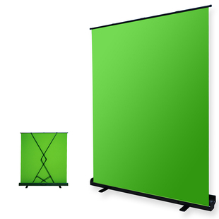 直播加厚绿幕地拉幕布便携式可升降不透光不反光抠像背景布专业拍摄背景墙绿色布特效虚拟直播间摄影伸缩支架