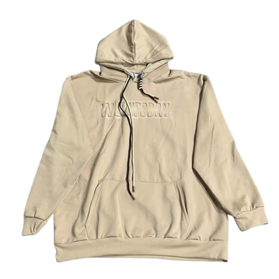 纯色韩版加绒加厚套头连帽卫衣男