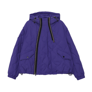 MOVEUP幻走2025冬季新款.FUN系列双拉链撞色织带鸭绒短款羽绒服女