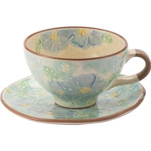 同合日本进口丹山窑青樱咖啡杯套装高档日式下午茶茶杯小清新茶具