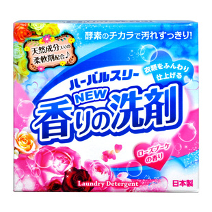 日本原装进口三津荣天然酵素清新玫瑰花香柔顺深层去污洗衣粉800g