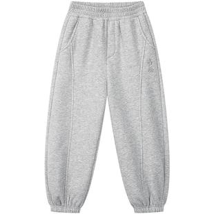 笛莎官方旗舰童装女童加绒运动裤冬季新款女孩儿童时尚保暖休闲裤