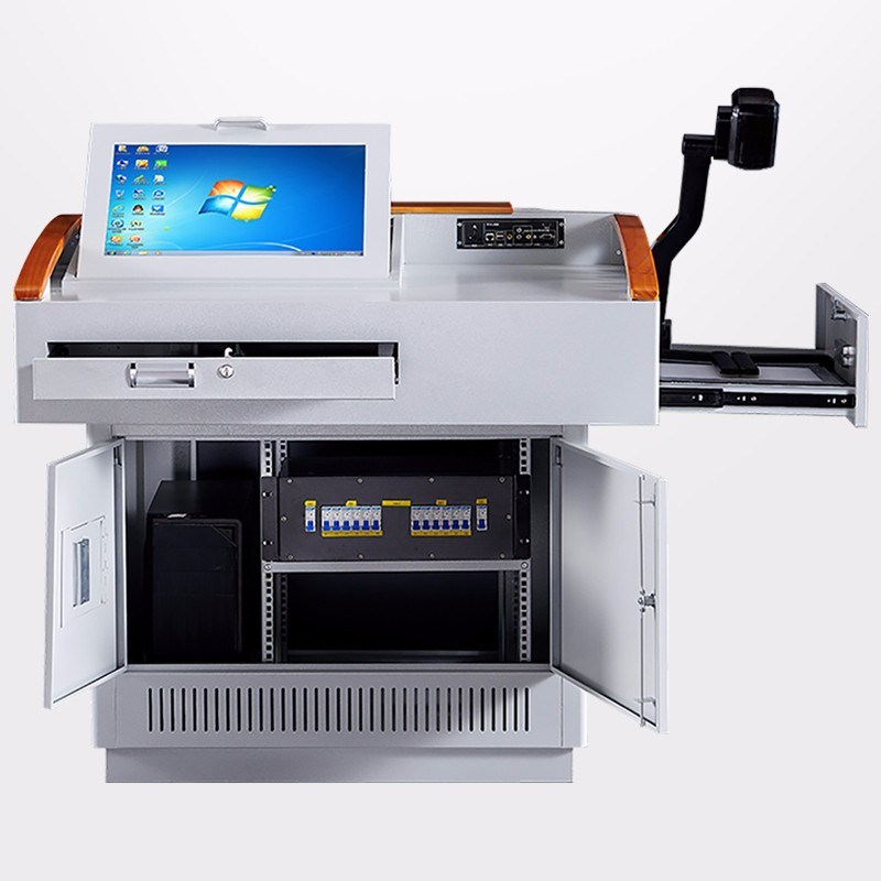 钢制多媒体讲台教师教室多功能演讲台培训桌教学讲台老师讲台学校