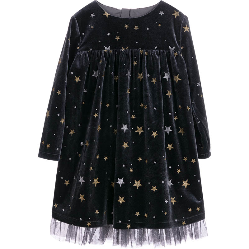 Toulejour女童春秋丝绒公主裙礼服裙洋气女宝新年连衣裙过年衣服