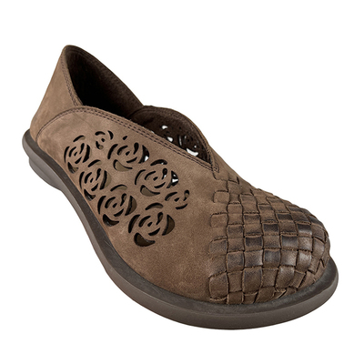 艺鞜浅口编织复古风软底镂空凉鞋