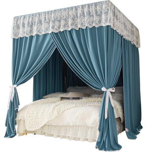 可定制遮光布蚊帐冬季保暖床帐床帘全包家用卧室一体式支架床幔
