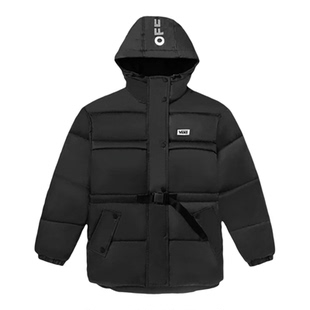 Vans/范斯女子新款保暖防风纯色连帽中长款运动羽绒服VN0A5F61