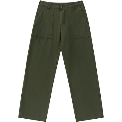 OG107复古橄榄绿宽松直筒工装裤