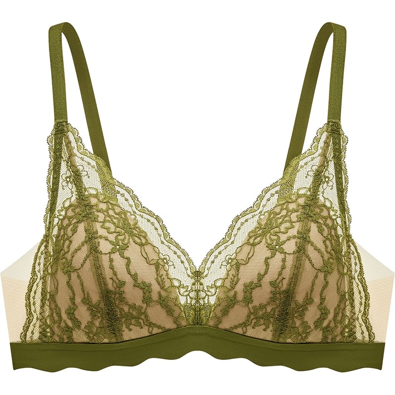 曼妮芬2025夏女士舒适长三角无钢圈文胸性感蕾丝透气内衣20400517