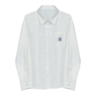 车厘子jk衬衫原创刺绣百搭日系甜美水色粉色五色短袖长袖衬衣现货