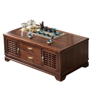 实木功夫茶几茶台一体乌金木客厅现代简约家用办公泡茶台茶桌