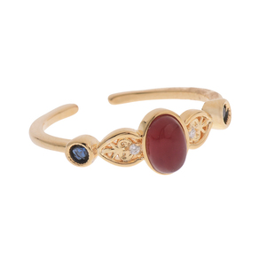 「赫尔契约」vintage法式复古高级小众百搭浆果酒红显白开口戒指