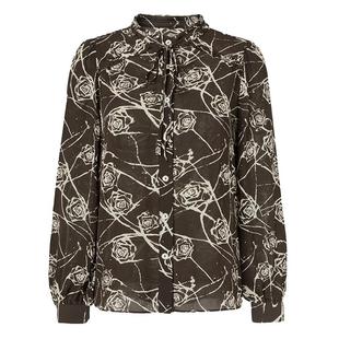 恩瑞妮商场同款2025秋季新款气质玫瑰花几何显瘦长袖衬衫上衣女