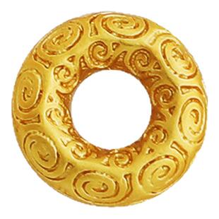 沙金包金保色螺纹祥云乾坤圈手链项链闭口隔片串珠跑环diy配饰品