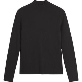 美特斯邦威半高领打底衫女士春季基础经典百搭白色弹力内搭针织衫