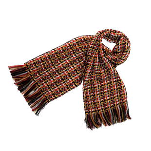 HIGHLIGHT加分25AW 环星 订制手工双层流苏色彩格纹个性羊毛围巾