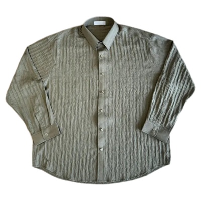 秋季新款男士肌理竖纹衬衫