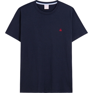 Brooks Brothers/布克兄弟男士25新品supima棉纯色logo简约T恤