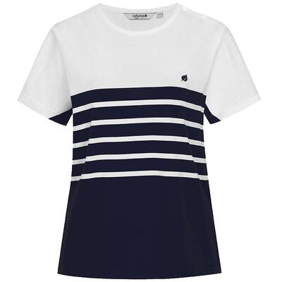 乐飞叶户外条纹短袖T恤