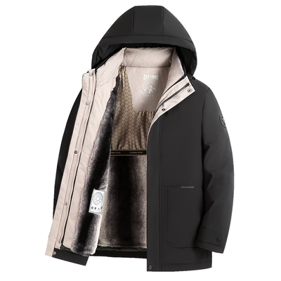 罗蒙羽绒服男可脱卸内胆中年冬装