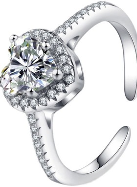 微镶心形仿真钻戒女用婚礼仪式