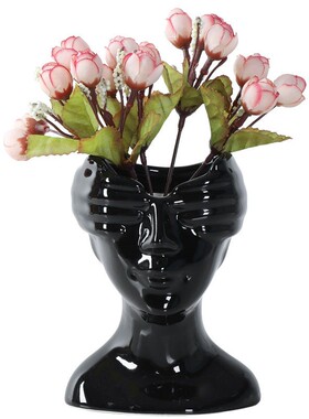 ins北欧简约人脸陶瓷花瓶摆件