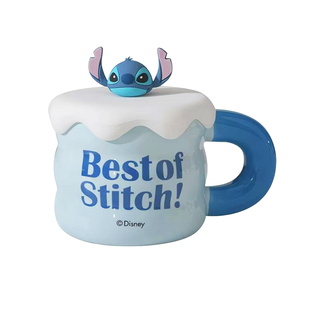 史迪仔正版授权马克杯送生日礼物周边联名带盖陶瓷水杯礼盒装可爱