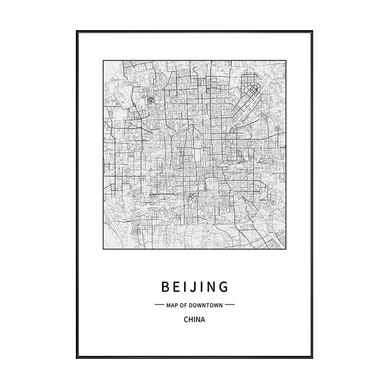 黑白卧室何炅同款长沙城市地图