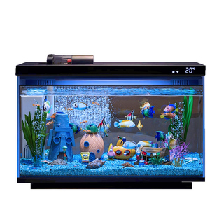 适配小米一代鱼缸造景全套餐仿真鱼缸布景海绵宝宝装饰彩石摆件