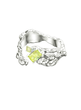 初印OINICIO绿锆石液态纹理戒指