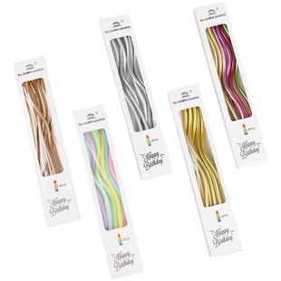 生日蛋糕装饰蜡烛创意曲线镀金彩色蜡烛儿童派对烘焙西点浪漫蜡烛