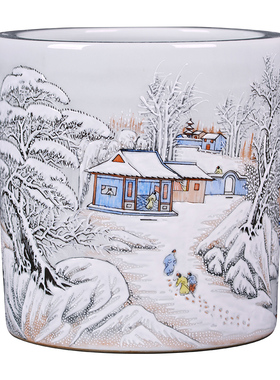 景德镇复古笔筒中式风桌面摆件