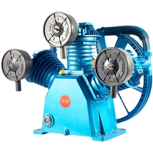 通用活塞空压机机头打气泵泵头三杠双缸头高压空压机配件机头工业