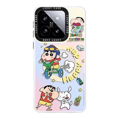 骑车小新适用小米14手机壳磁吸支架小米13Pro女款保护套vivox100Pro全包创意15超火新款超薄可爱高级感Ultra