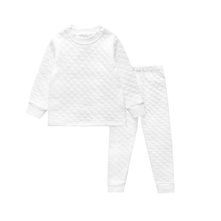 wu印同款～棉空气层保暖内衣套装男童女童家居服上衣裤子