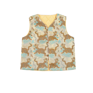 男童马甲女童拜年服夹棉马夹新中式虎年宝宝坎肩儿童唐装加棉背心