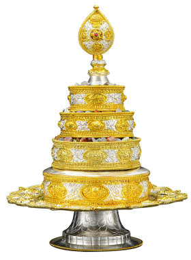 尼泊尔手工曼扎盘摆件