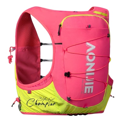 奥尼捷越野包粉柚青芒时尚拼色轻量跑步登山徒步背包水袋背包10L