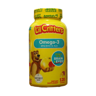 现货美国直购L’il Critters儿童DHA Omega3小熊鱼油软糖120粒