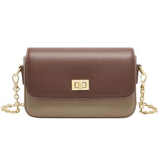 奥康小方包女式2026新款妈妈链条包包大容量单肩包女款真皮斜挎包