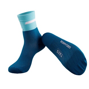 专业马拉松跑步袜运动袜子男中筒骑行袜户外压缩速干男士夏季长袜