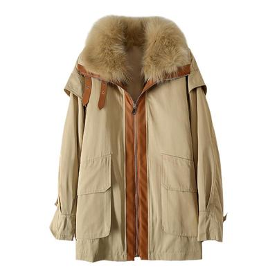 派克服真毛皮草外套可拆卸内胆