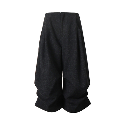 SINGLE MOMENT 25AW法式秋冬时尚百搭通勤羊毛后弯刀七分休闲裤女