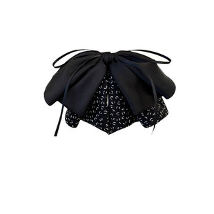 复古风飘带豹纹缎面蝴蝶结抓夹女新款马尾夹轻奢半扎后脑勺盘发夹