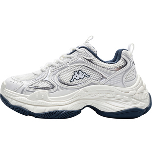 Kappa女鞋厚底老爹鞋女款2026新款银色复古百搭休闲鞋子女运动鞋